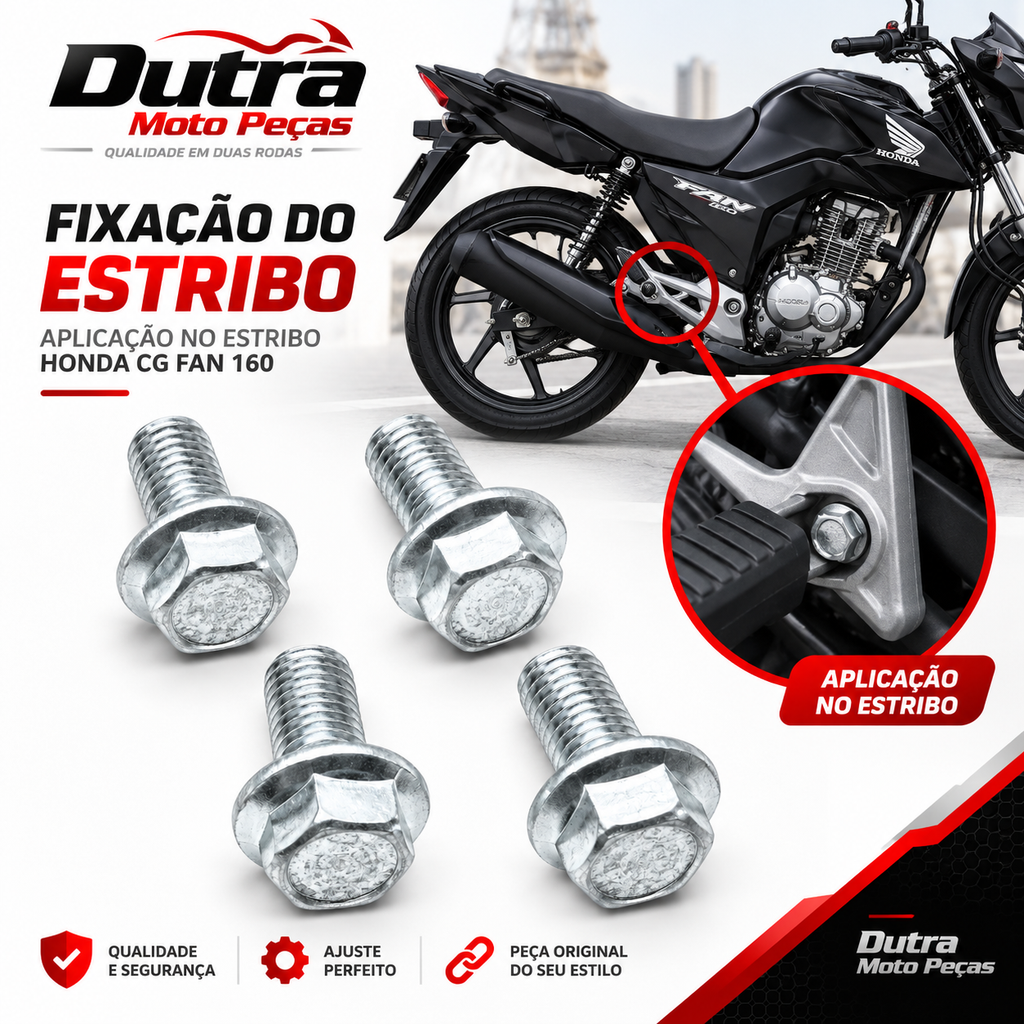 Kit Parafusos Estribo 4 Peças Fan 160