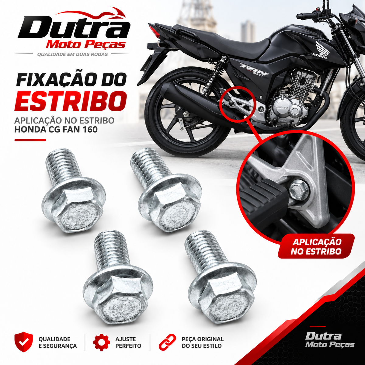 Parafuso Disco Freio Cg Titan Fan 125 150 160 Lander/ Lander 8x24mm (UNIDADE)