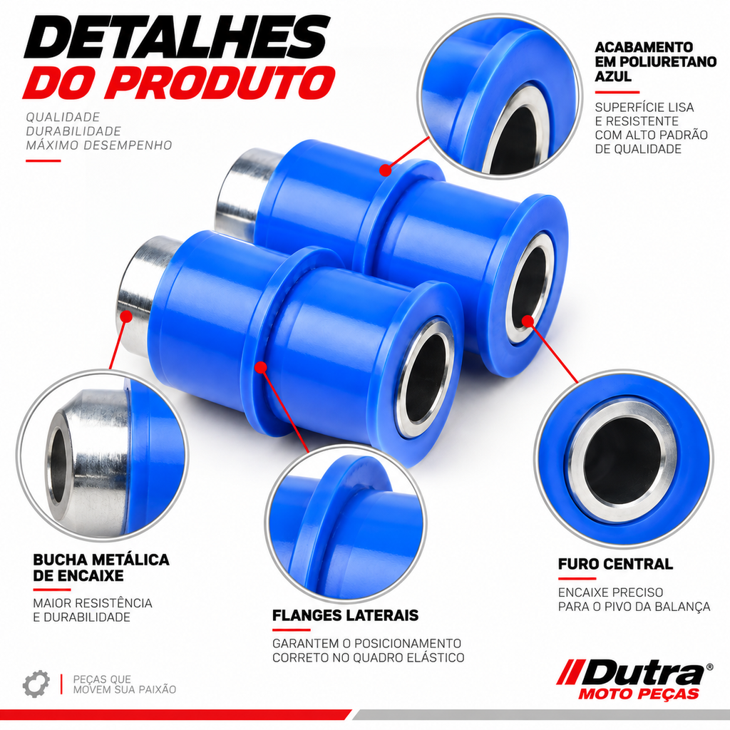 KIT BUCHAS DA BALANÇA QUADRO ELASTICO TITAN 125 150 160
