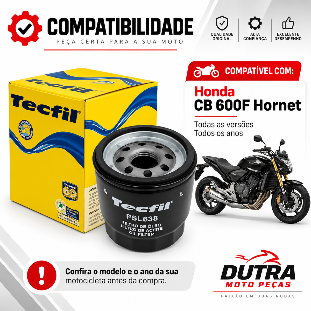Filtro De Óleo Mahle OC1019 Cb 600F Hornet Todas