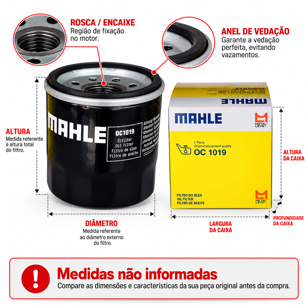 Filtro De Óleo Mahle OC1019 Metal Leve NC700X Todas
