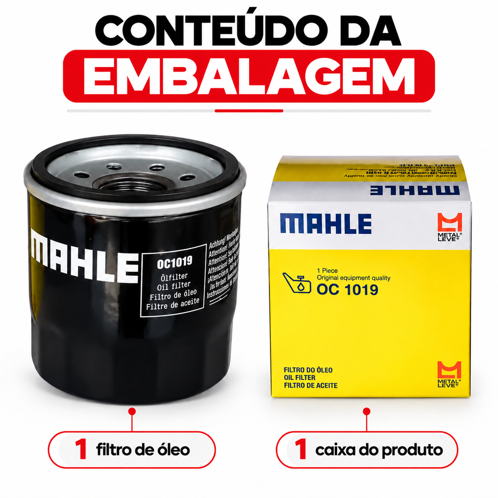 Filtro De Óleo Mahle OC1019 Metal Leve NC700X Todas