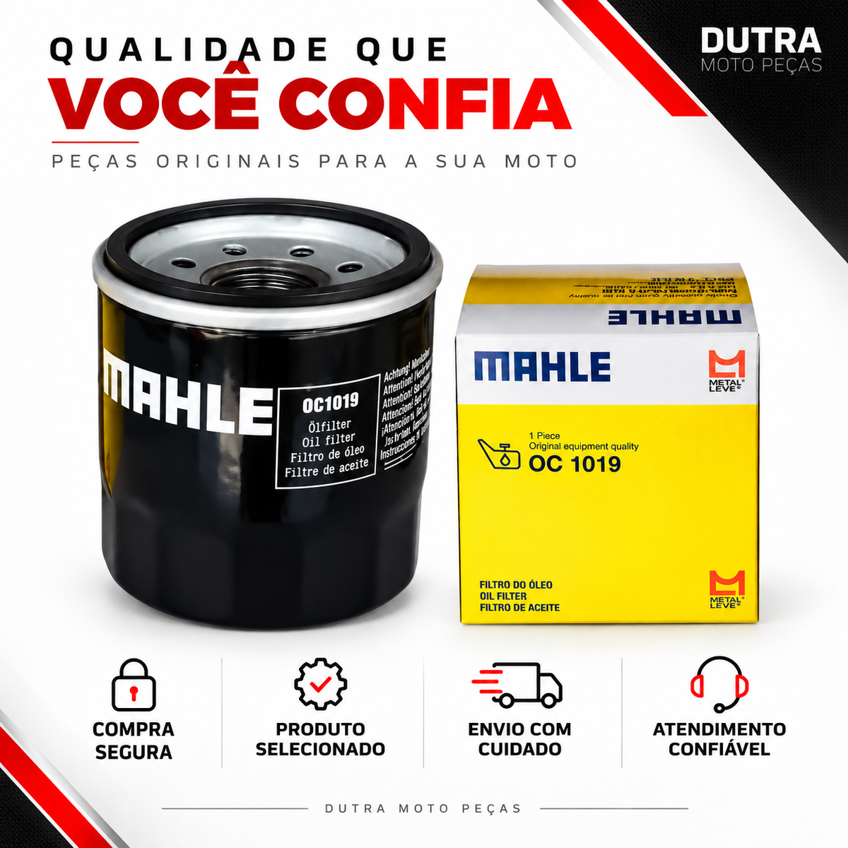Filtro De Óleo Mahle OC1019 Metal Leve NC700X Todas