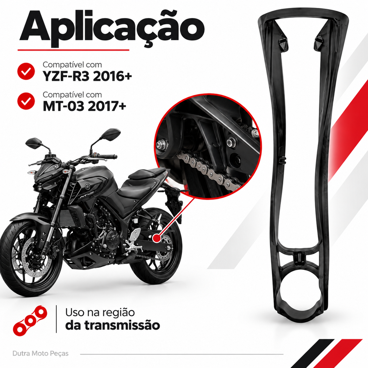 Guia Corrente Transmissão R3 2016 Em Diant YZF  MT 03 2017 Em Diante