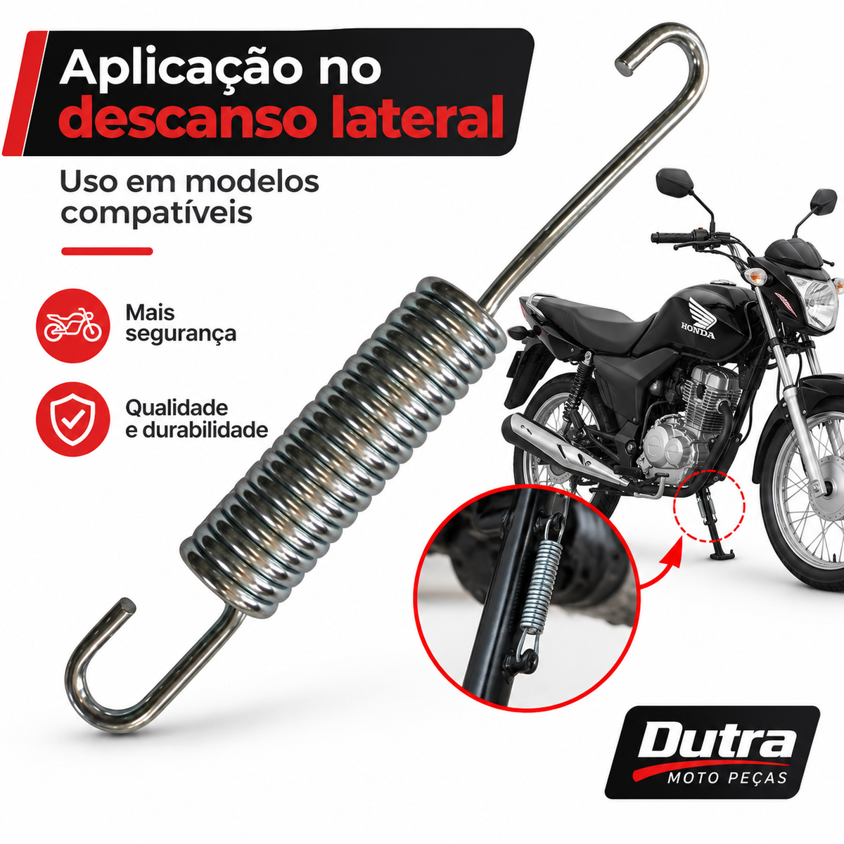 Mola Cavalete Descanso Lateral TI/]KS/TITAN 150/]160/FAN/]BIZ125/]110/POP110