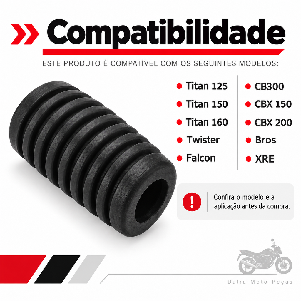 Borracha Pedal Cambio Titan 125/150/160/Twister/Falcon/Cb300/Cbx 150/200/BROS/Xre