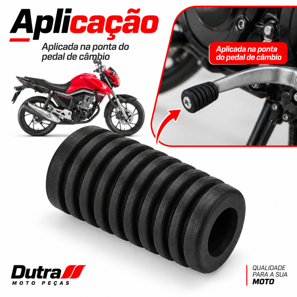 Borracha Pedal Cambio Titan 125/150/160/Twister/Falcon/Cb300/Cbx 150/200/BROS/Xre