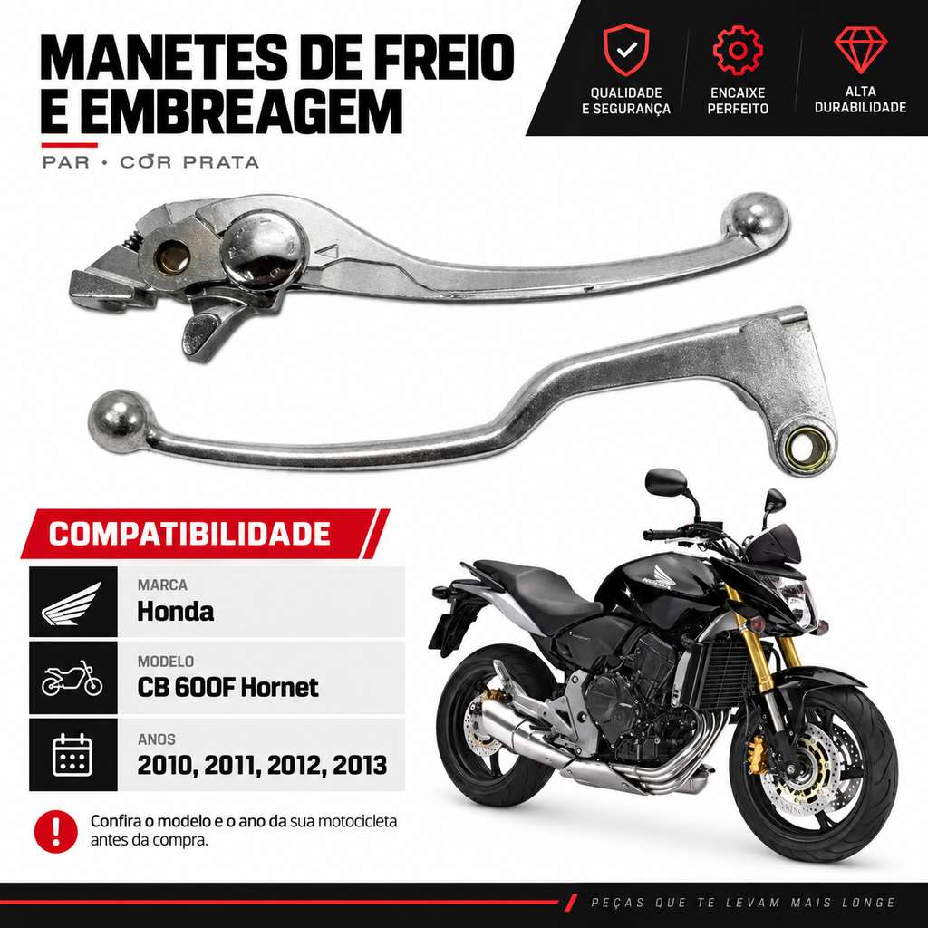 Par Manetes Freio + Embreagem Hornet 2010 A 2013