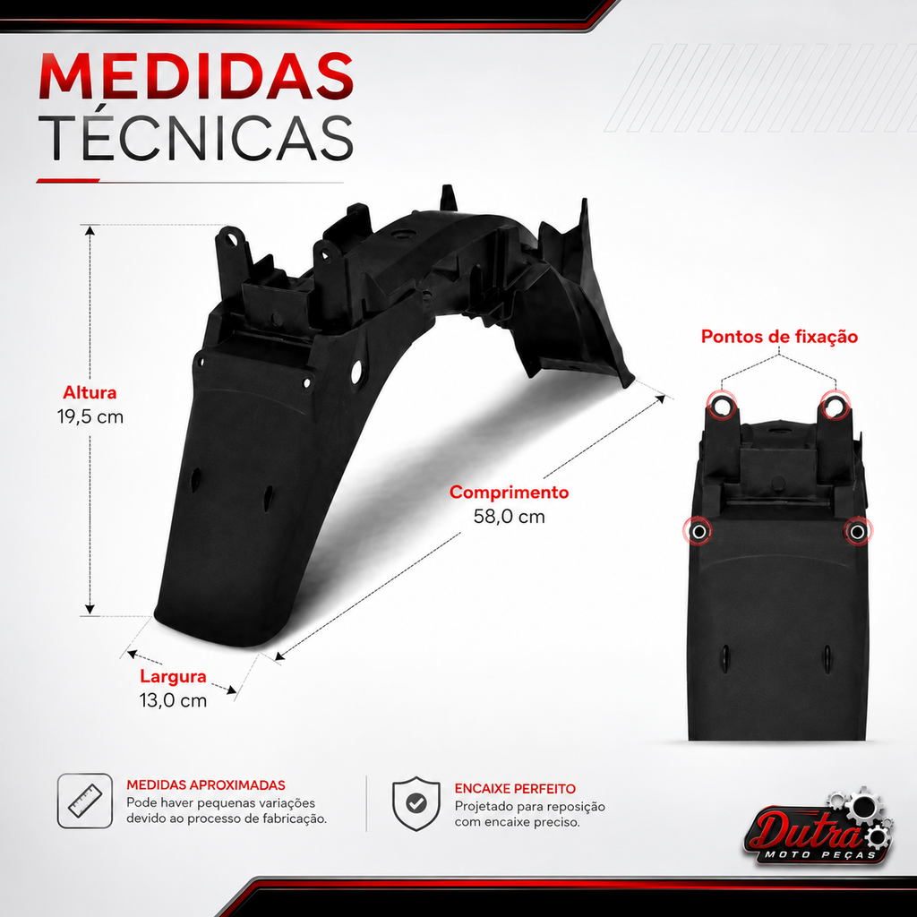 Paralama Traseiro Cg 125 Fan Titan 2000 a 2008 Melc