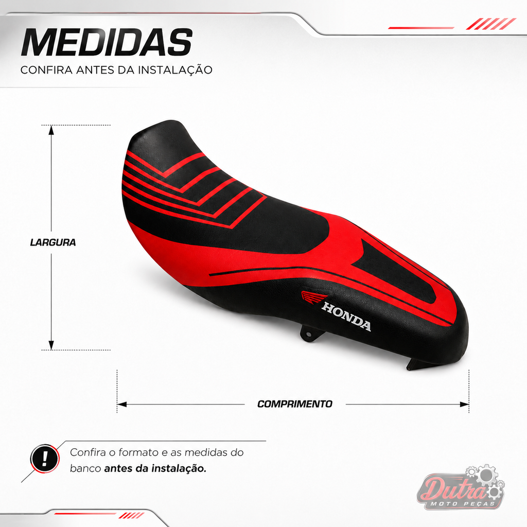 Capa Power Banco Moto Antiderrapante Universal CG Titan Fan Bros CB300 (vermelha/preta)