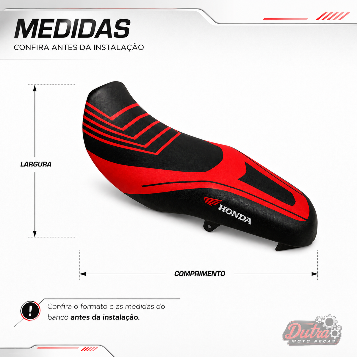 Capa Power Banco Moto Antiderrapante Universal CG Titan Fan Bros CB300 (vermelha/preta)