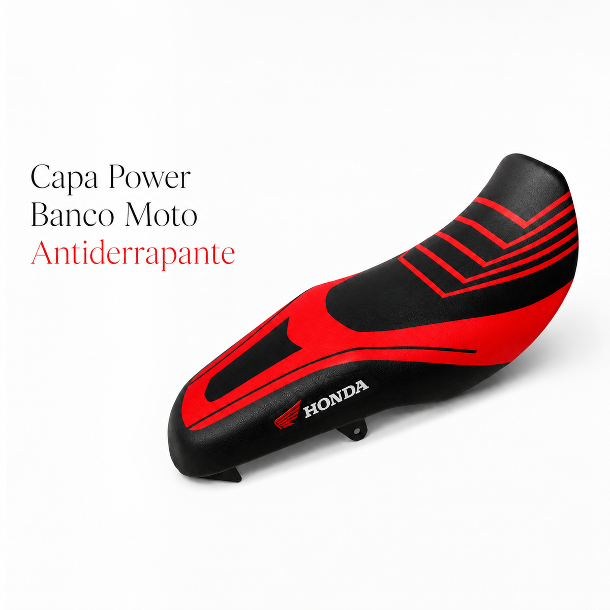 Capa Power Banco Moto Antiderrapante Universal CG Titan Fan Bros CB300 (vermelha/preta)