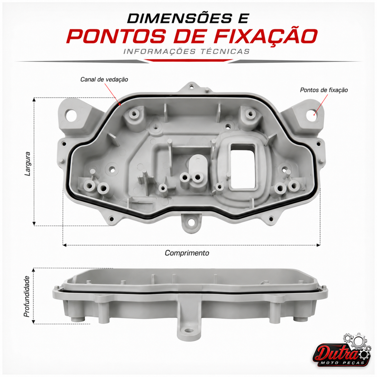 Carcaça Inferior do Painel  Fan 150/160  2014/23 Ns