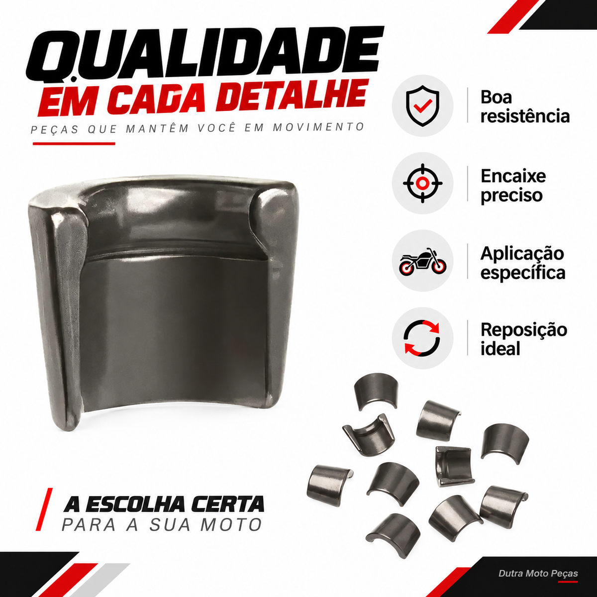 4 Chaveta Trava Valvula Twister Cbx Xr Tornado 250 Cb Xre 300 (4 UNIDADES)