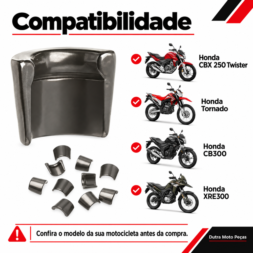 4 Chaveta Trava Valvula Twister Cbx Xr Tornado 250 Cb Xre 300 (4 UNIDADES)