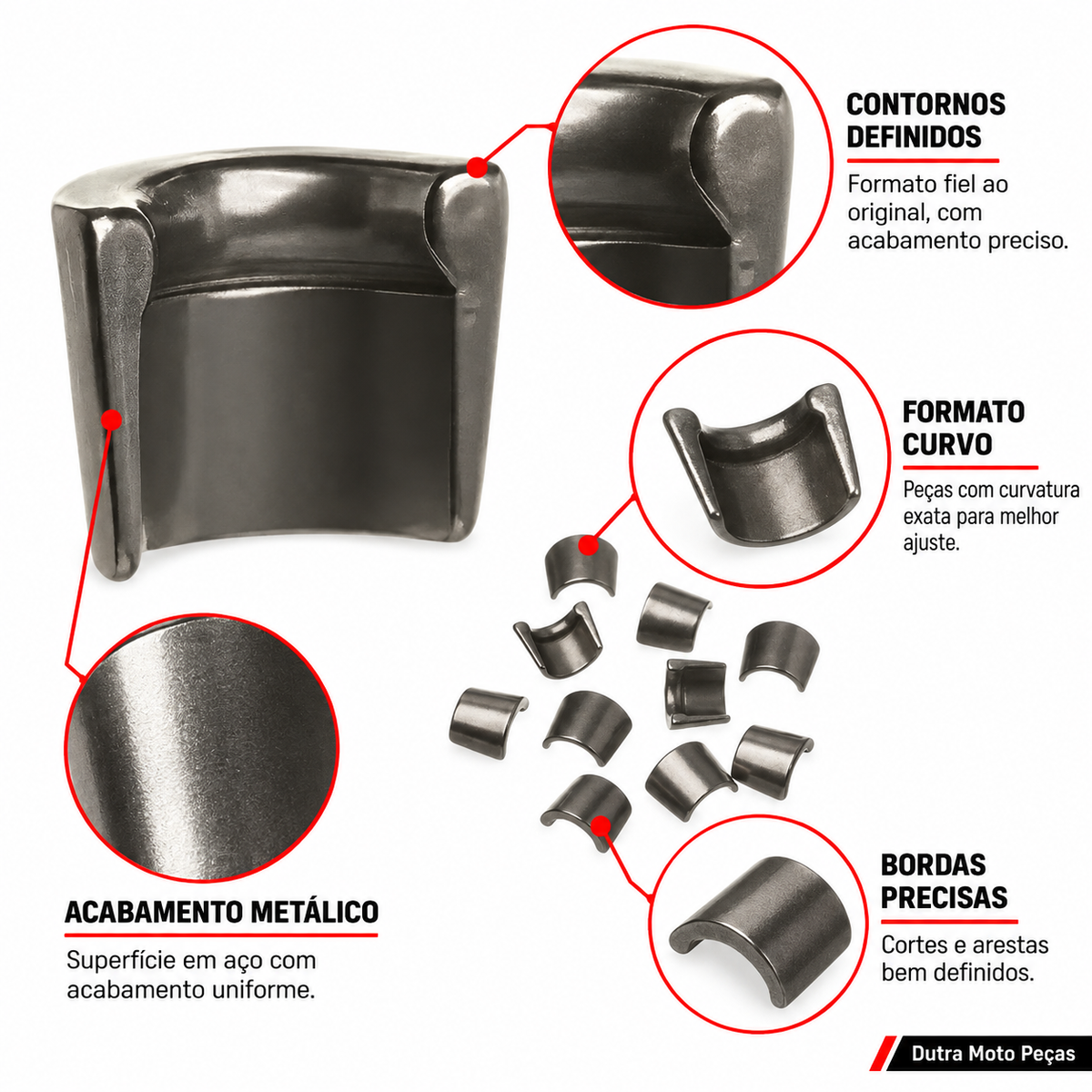 4 Chaveta Trava Valvula Twister Cbx Xr Tornado 250 Cb Xre 300 (4 UNIDADES)