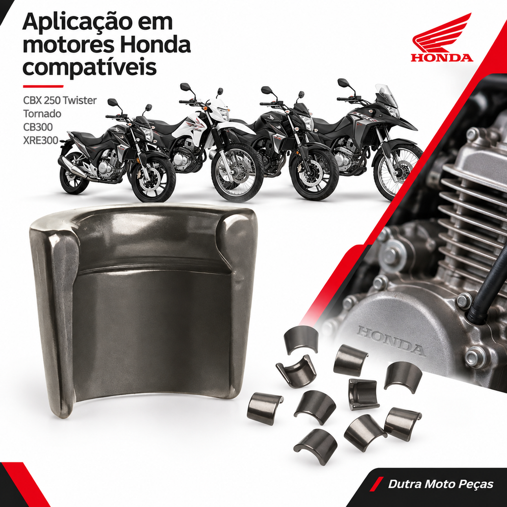 4 Chaveta Trava Valvula Twister Cbx Xr Tornado 250 Cb Xre 300 (4 UNIDADES)