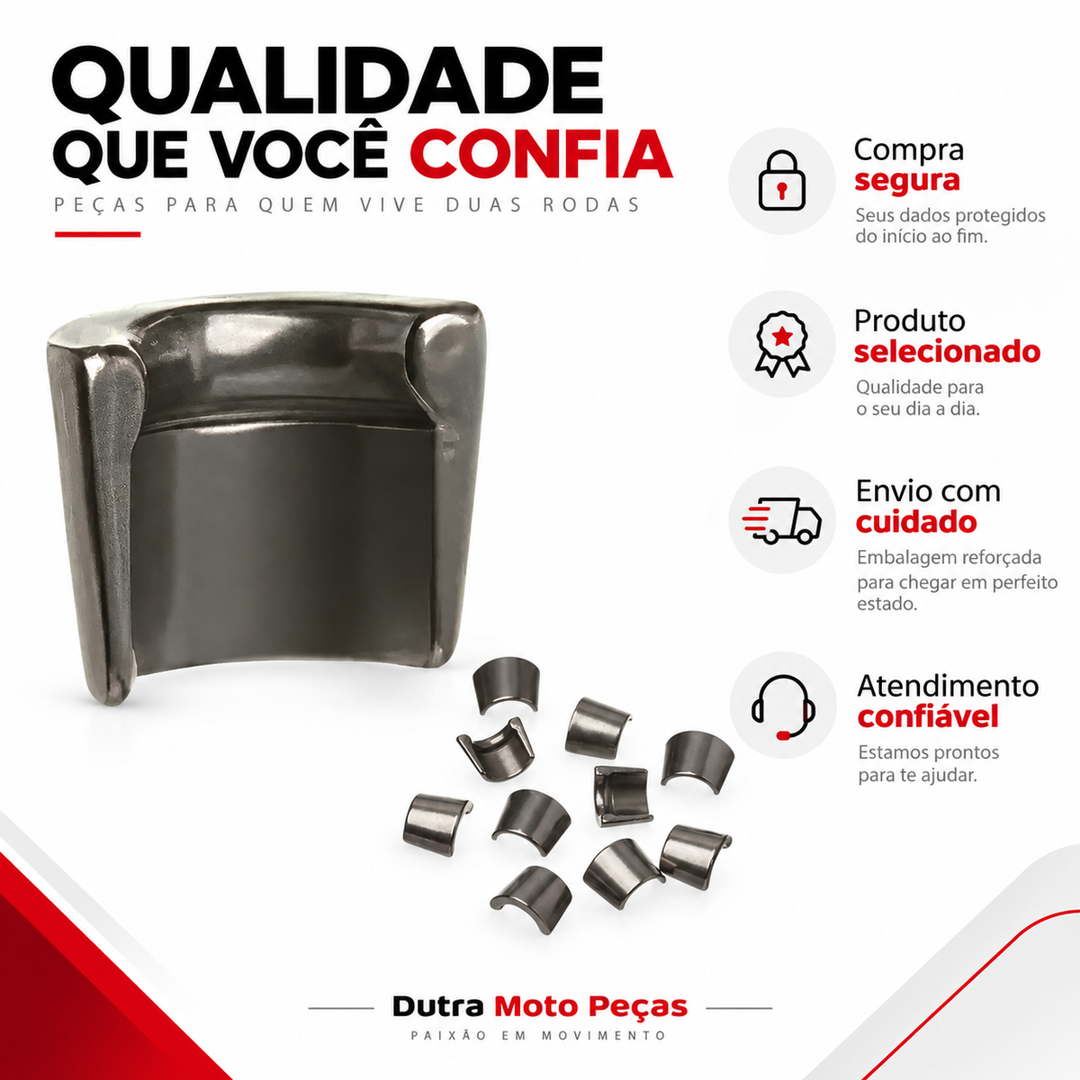 4 Chaveta Trava Valvula Twister Cbx Xr Tornado 250 Cb Xre 300 (4 UNIDADES)