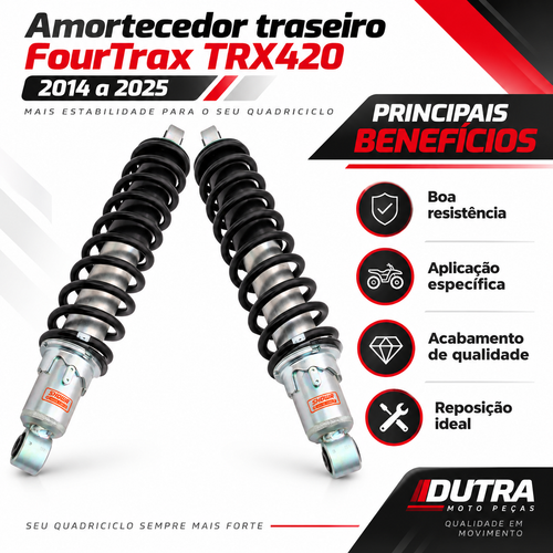 Amortecedor Traseiro Quadriciclo Fourtrax Trx420 2014 Até 2025