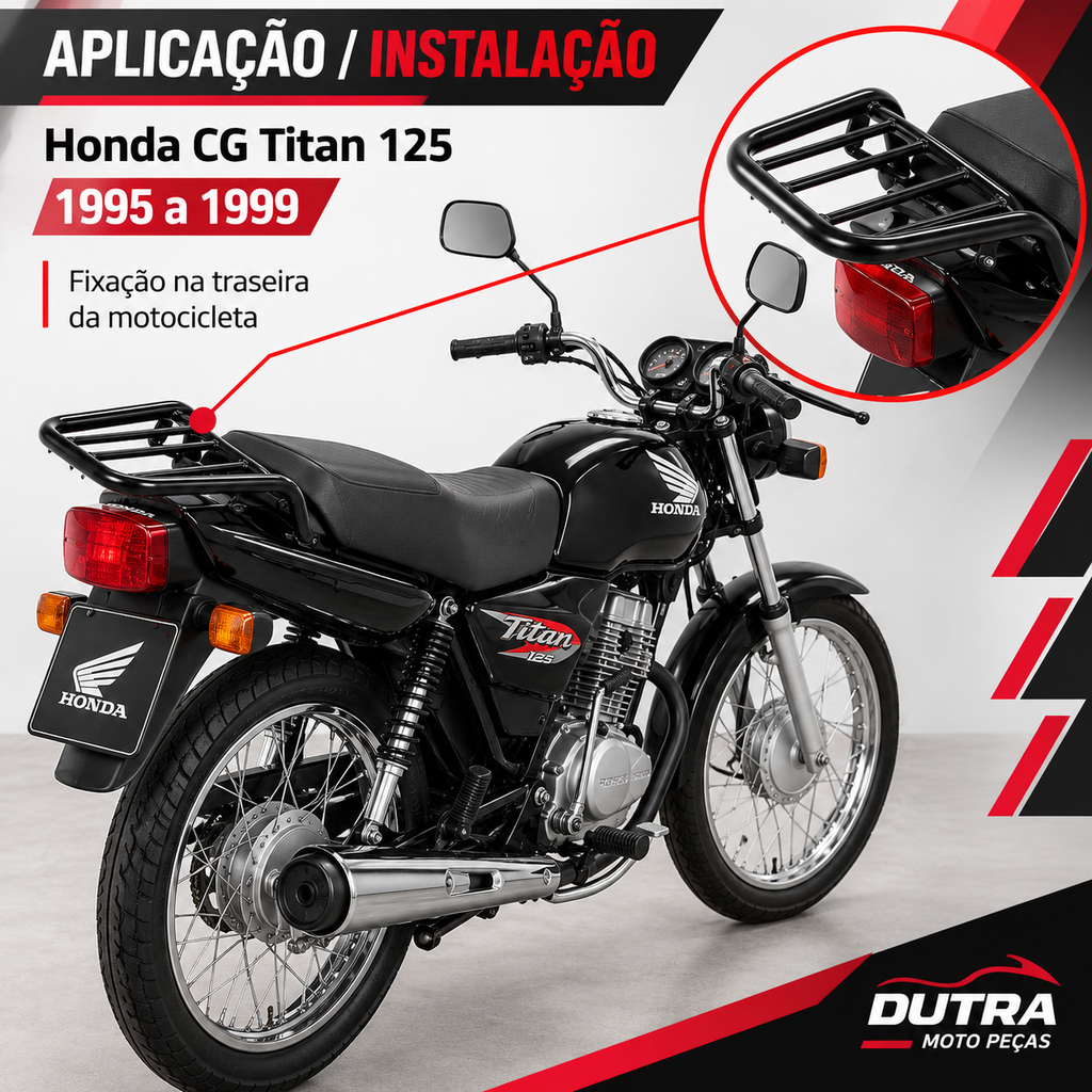 Bagageiro Reforçado Titan 1995 Até 1999 Preto Polimet