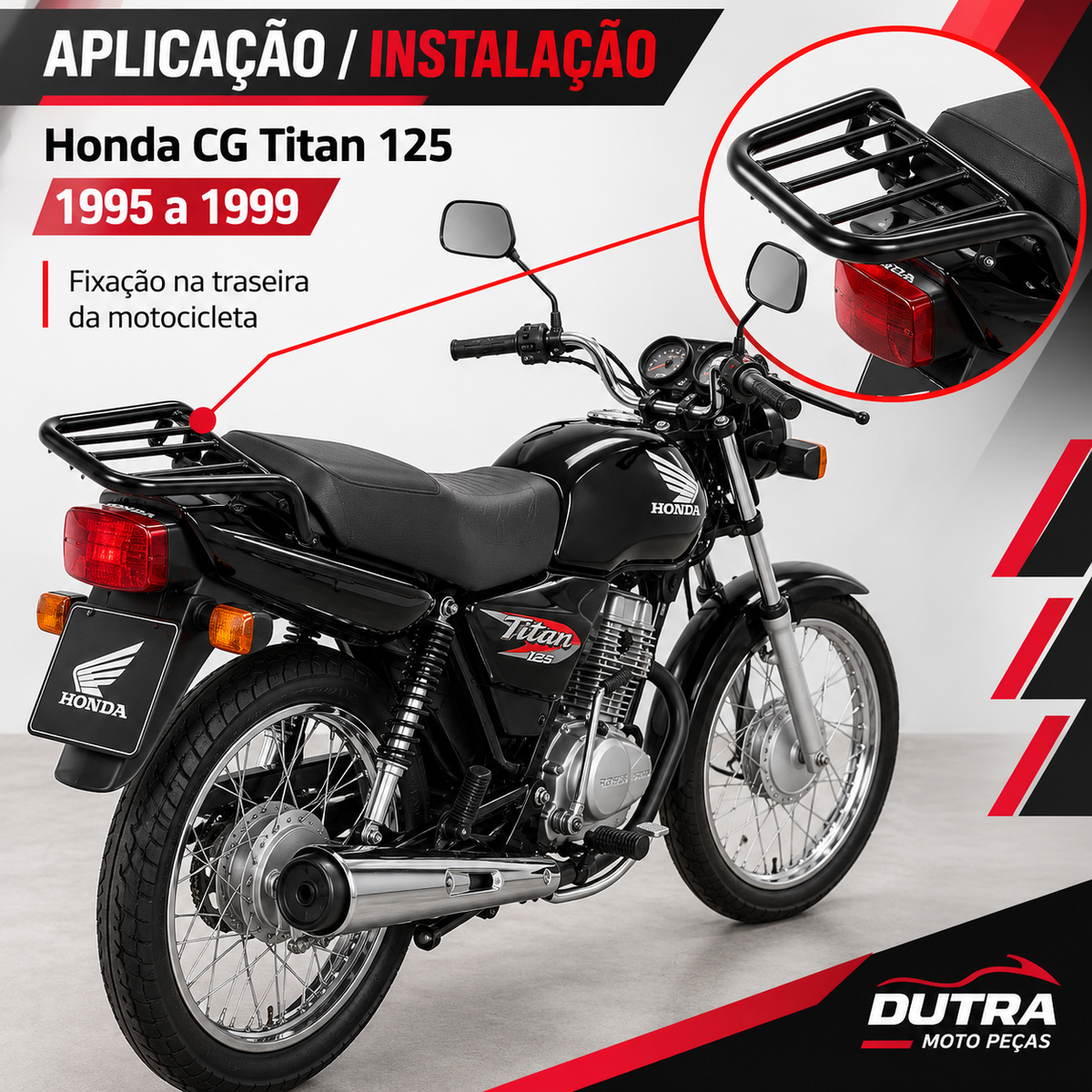 Bagageiro Reforçado Titan 1995 Até 1999 Preto Polimet