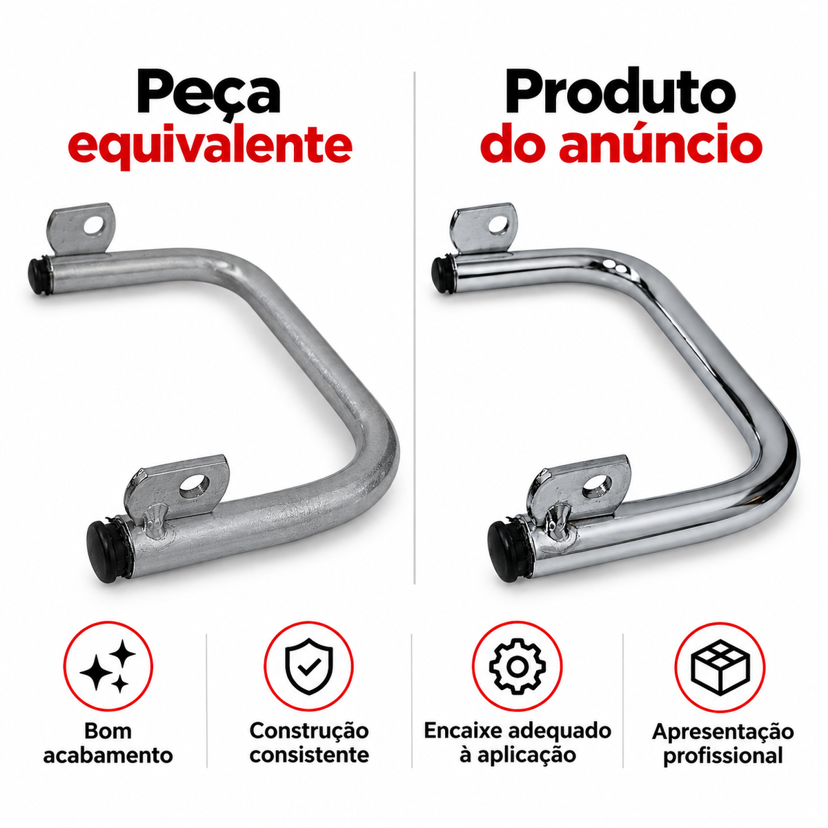 Barra Estabilizadora Ybr 125 2000 Até 2008 Cromado Polimet