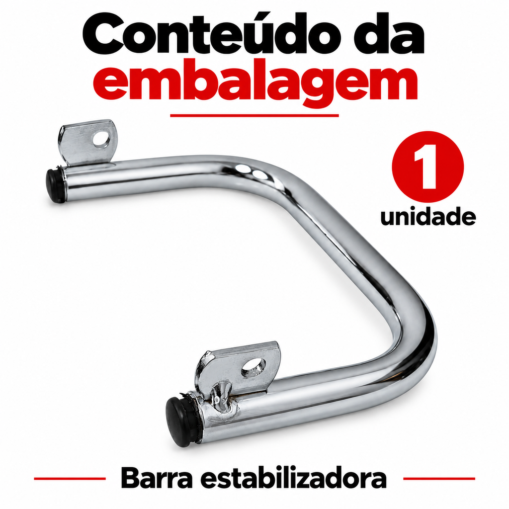 Barra Estabilizadora Ybr 125 2000 Até 2008 Cromado Polimet