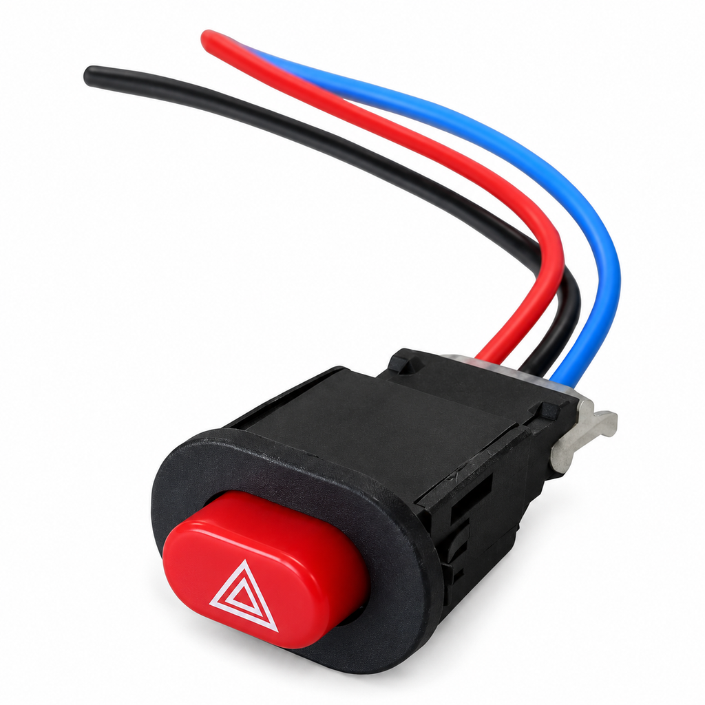 Botão Interruptor Auxiliar 3 Fios Universal Pisca Alerta Moto Carro 12V Farol Auxiliar LED Chave Liga Desliga
