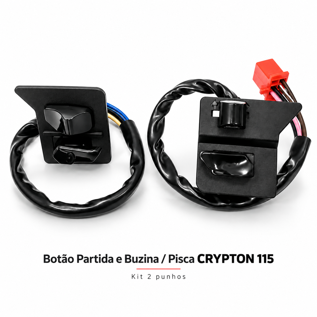 Botao Partida E Buzina /Pisca CRYPTON 115 (KIT 2 PUNHOS)