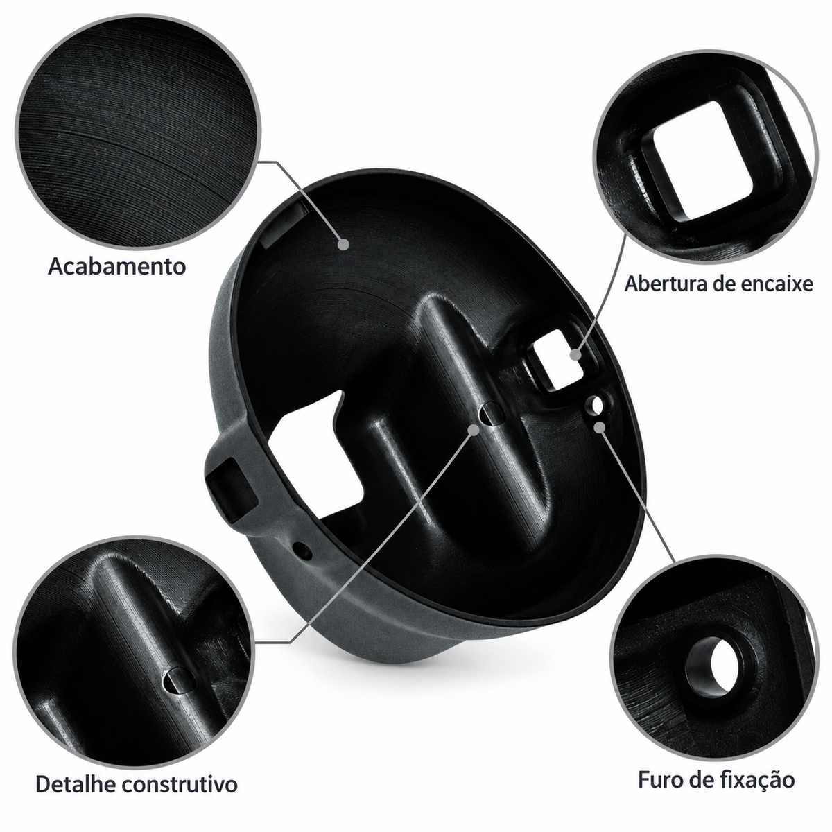 Carcaça Do Farol Preto Ybr 125 De 2000 Ate 2008