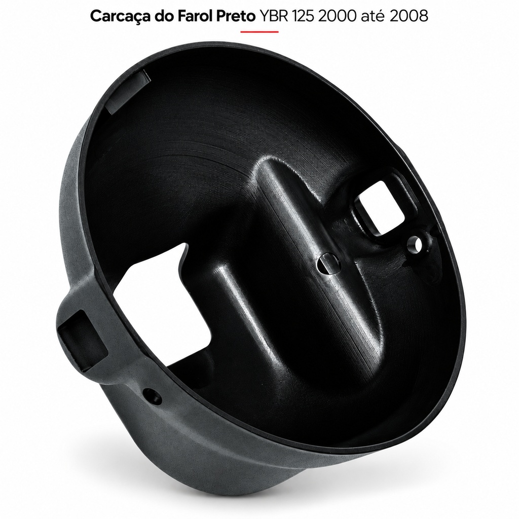 Carcaça Do Farol Preto Ybr 125 De 2000 Ate 2008