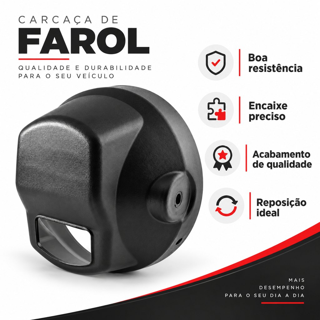 Carcaça Farol Honda CG Titan 150 KS ES ESD 2004 a 2008 Fan 150 2004 a 2013 Carenagem Farol Preta