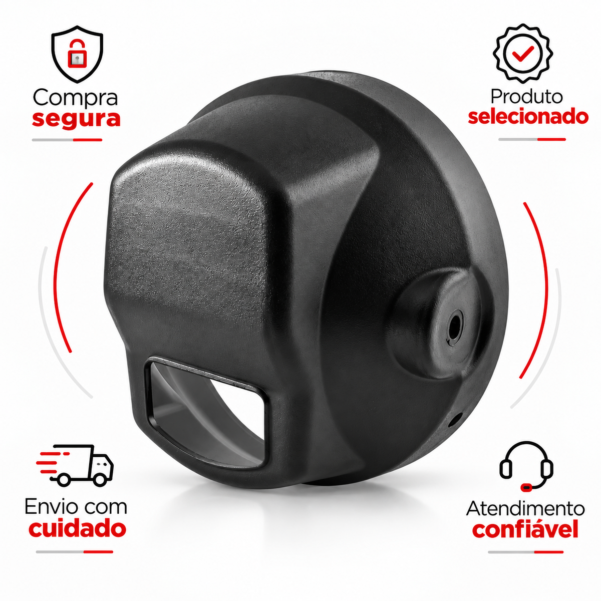 Carcaça Farol Honda CG Titan 150 KS ES ESD 2004 a 2008 Fan 150 2004 a 2013 Carenagem Farol Preta