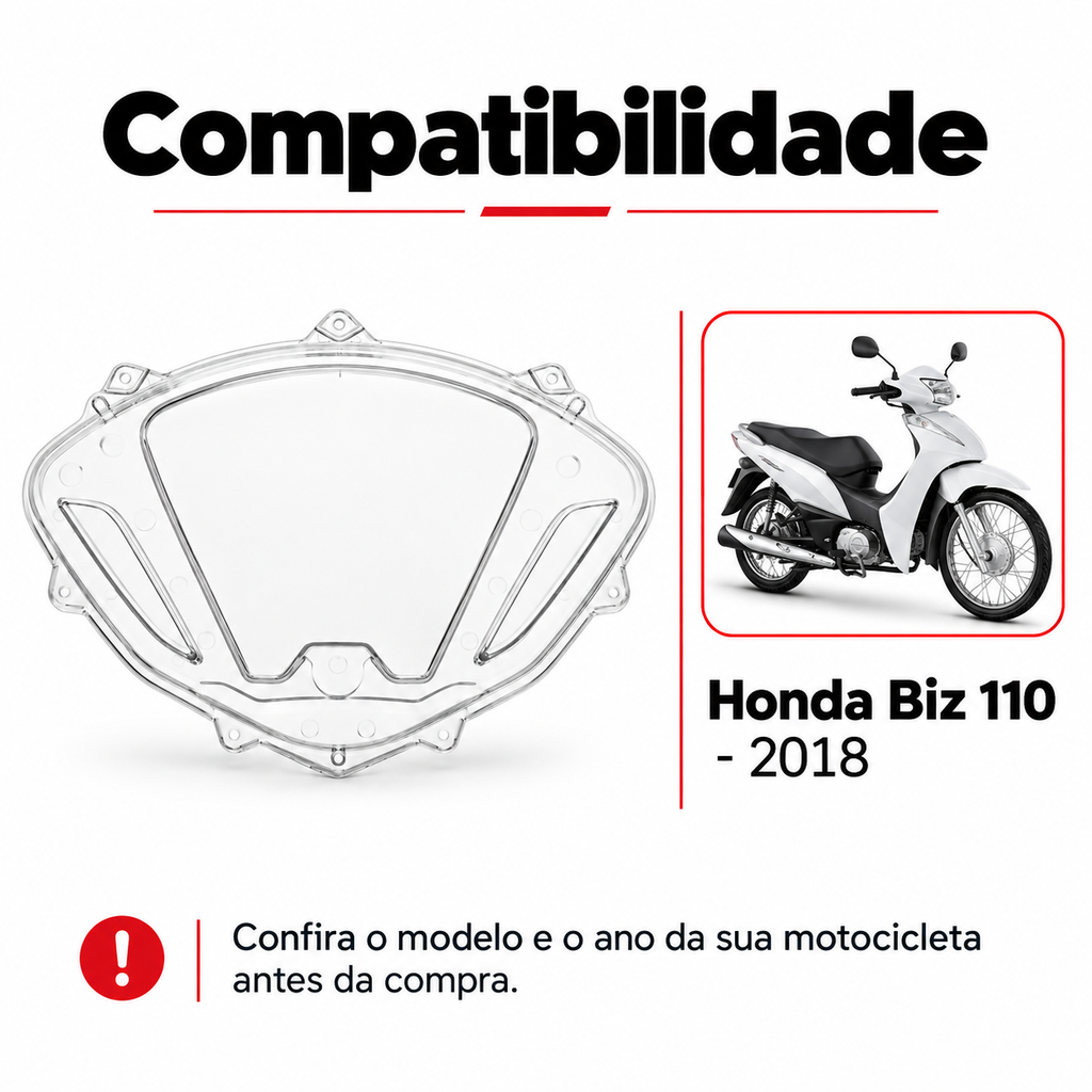 Carcaça Painel Superior Lente Biz 110 2018 a 2023