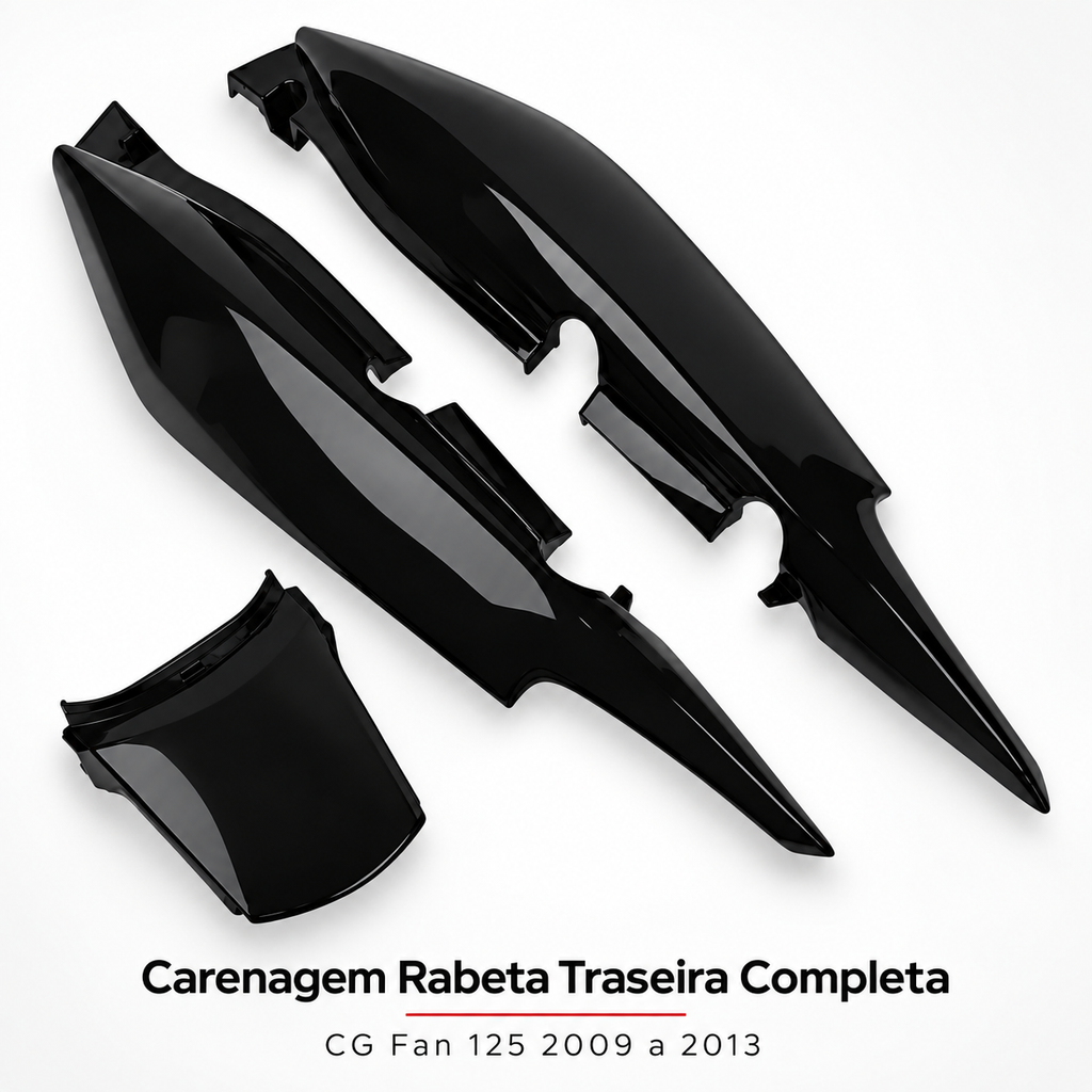 Carenagem Rabeta Traseira Completa Cg Fan 125 2009 Até 2013