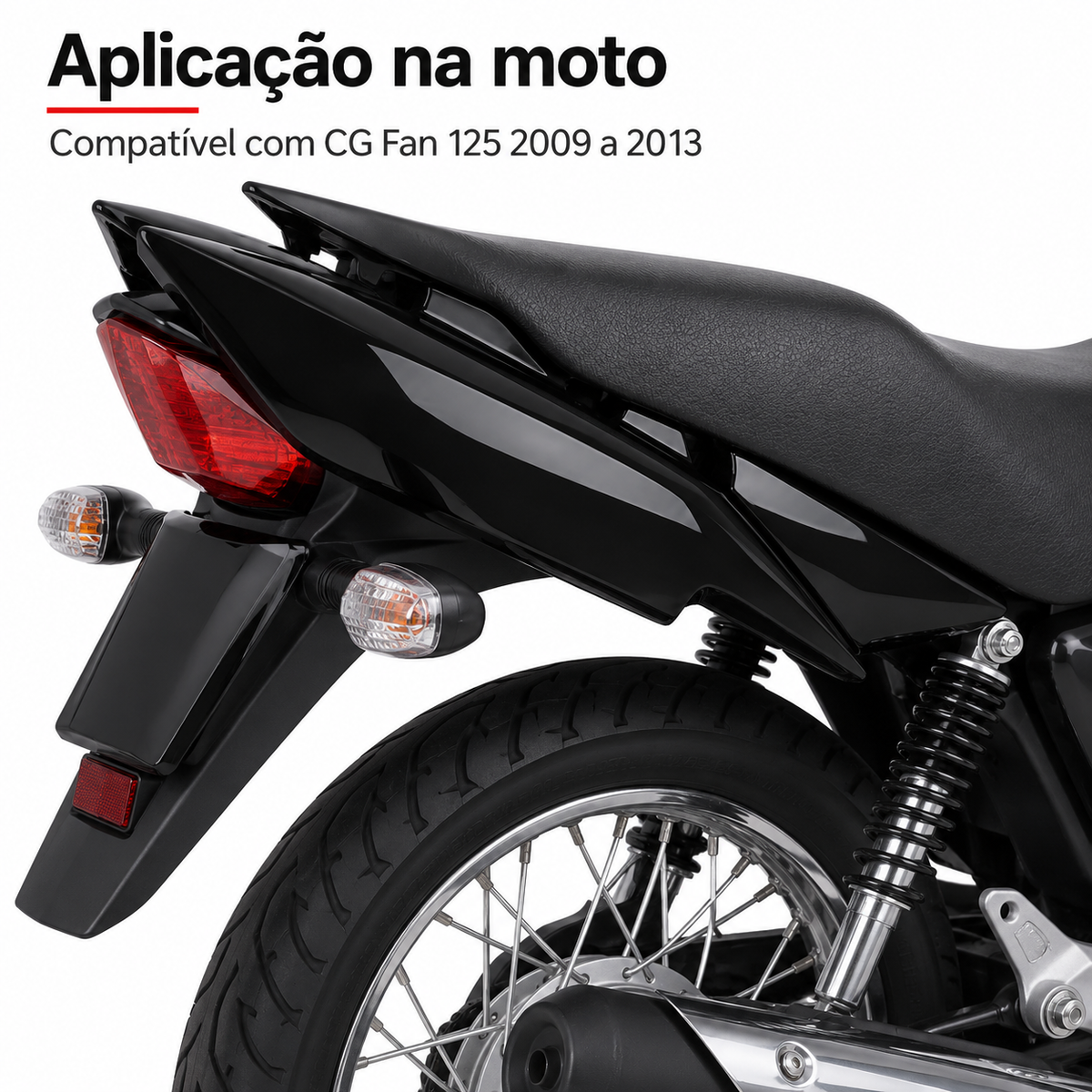Carenagem Rabeta Traseira Completa Cg Fan 125 2009 Até 2013