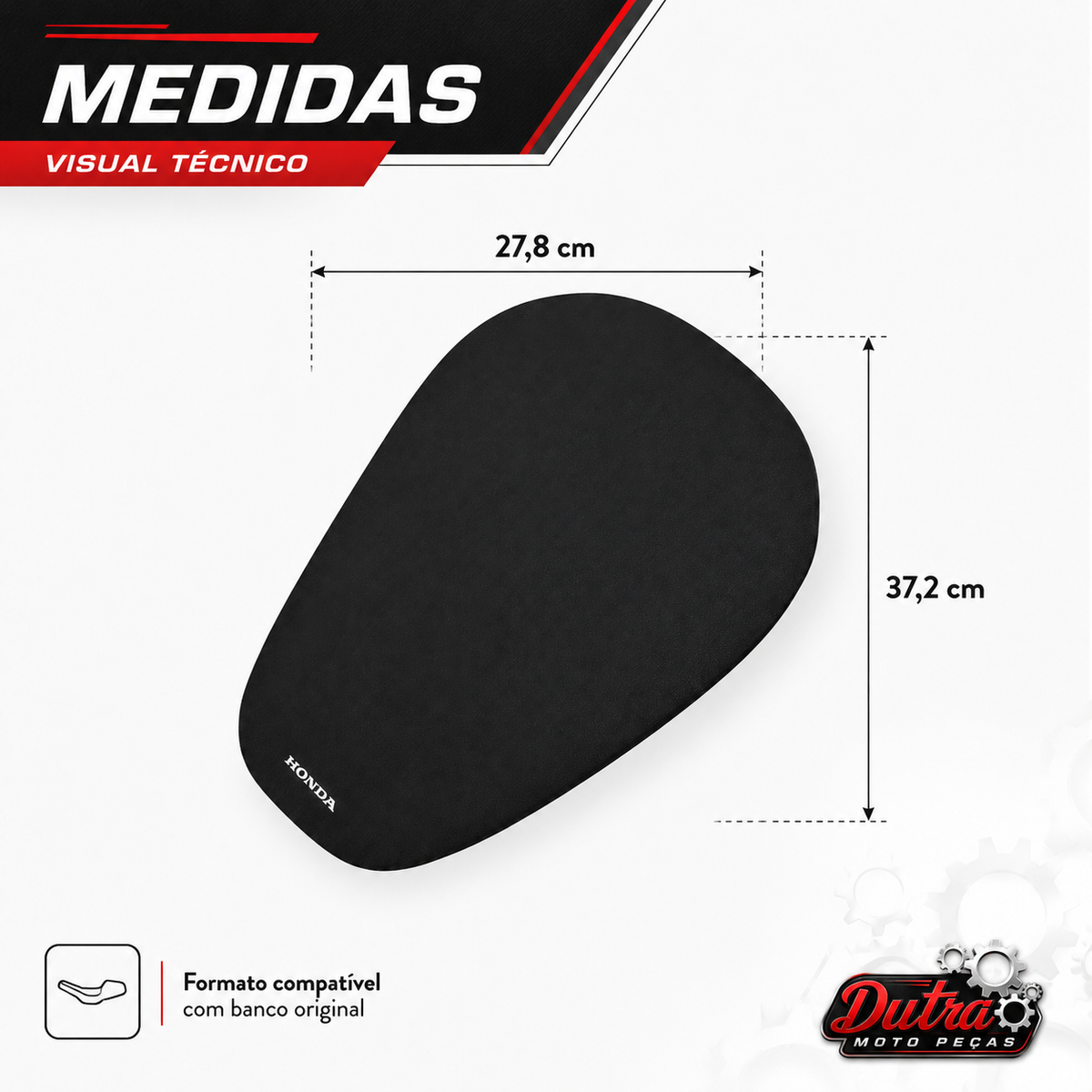 Capa Banco Honda Biz 110 125 2017 2018 2019 2020 2021 2022 Preta