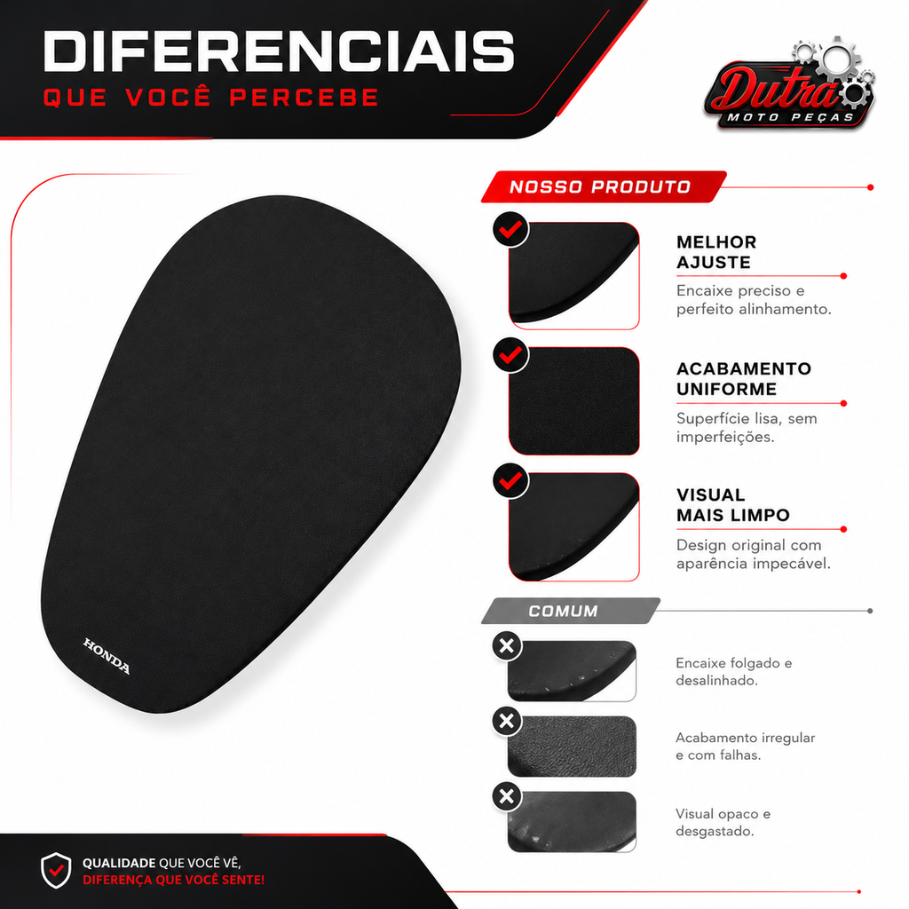 Capa Banco Honda Biz 110 125 2017 2018 2019 2020 2021 2022 Preta
