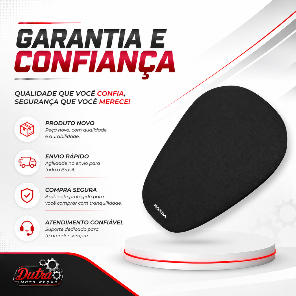 Capa Banco Honda Biz 110 125 2017 2018 2019 2020 2021 2022 Preta