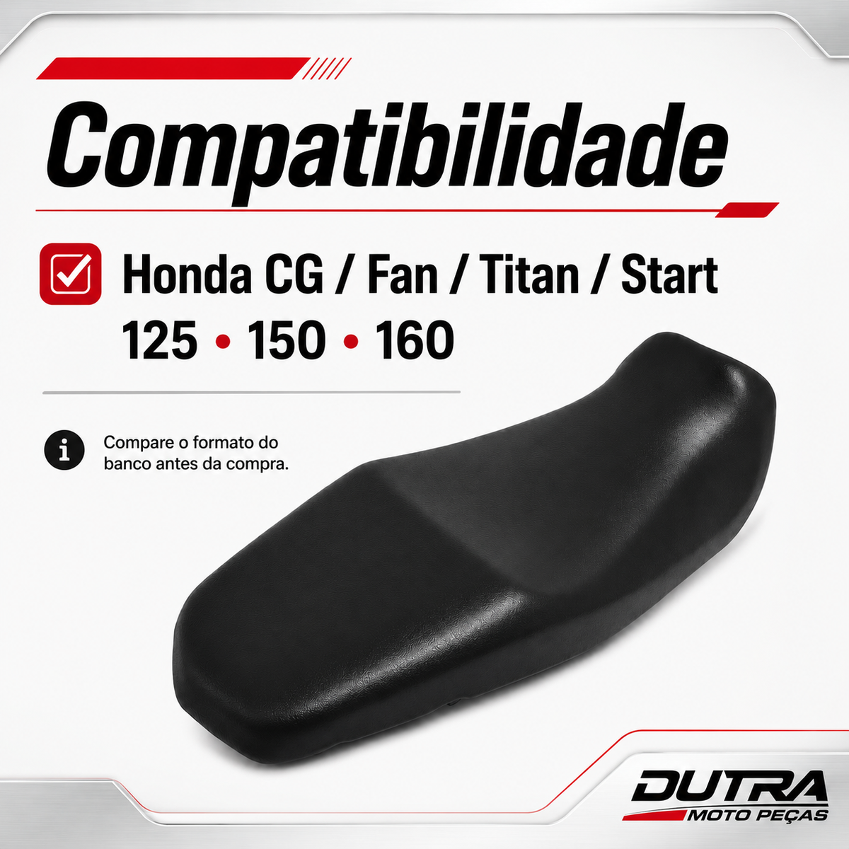 Capa Banco Honda CG Fan Titan Start 125 150 160 Reposição Preta Original