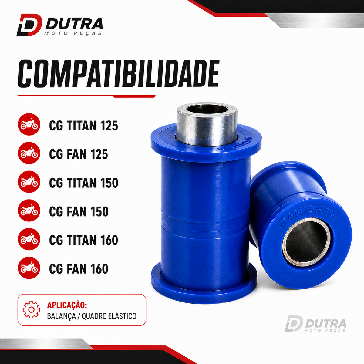 Bucha Balança Quadro Elástico Danidrea CG Titan Fan 125 150 160