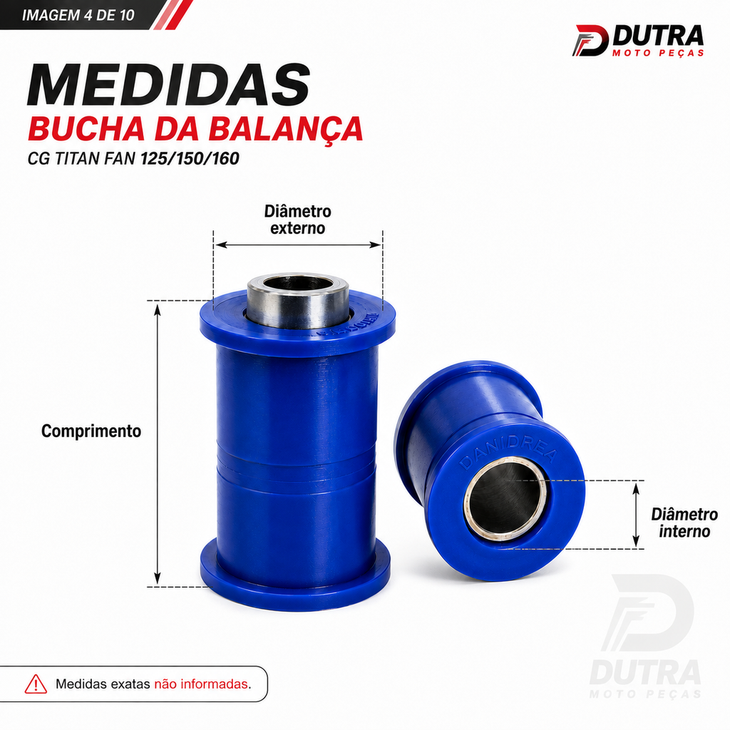 Bucha Balança Quadro Elástico Danidrea CG Titan Fan 125 150 160
