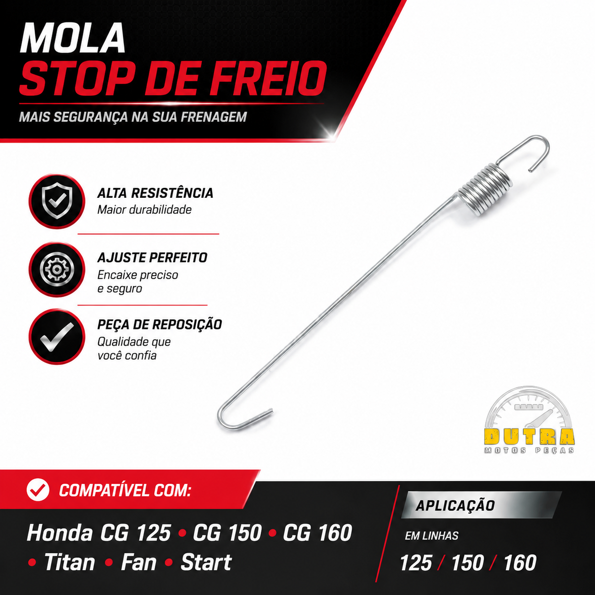 Mola Stop Freio Honda Cg Titan Fan Start 125 150 160