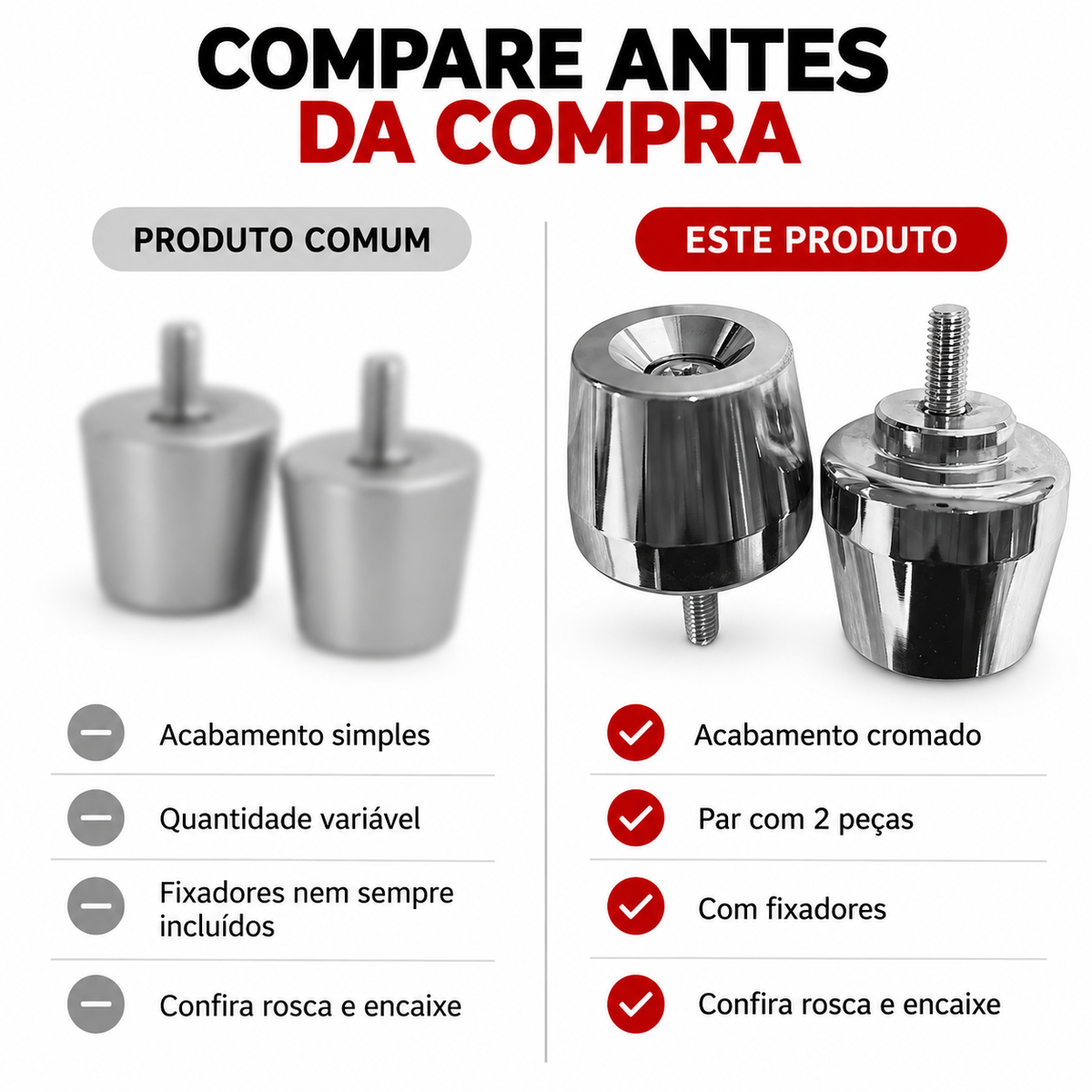 Par Pesinho / Peso Guidão com fixador  PCX cromado  UNIVERSAL