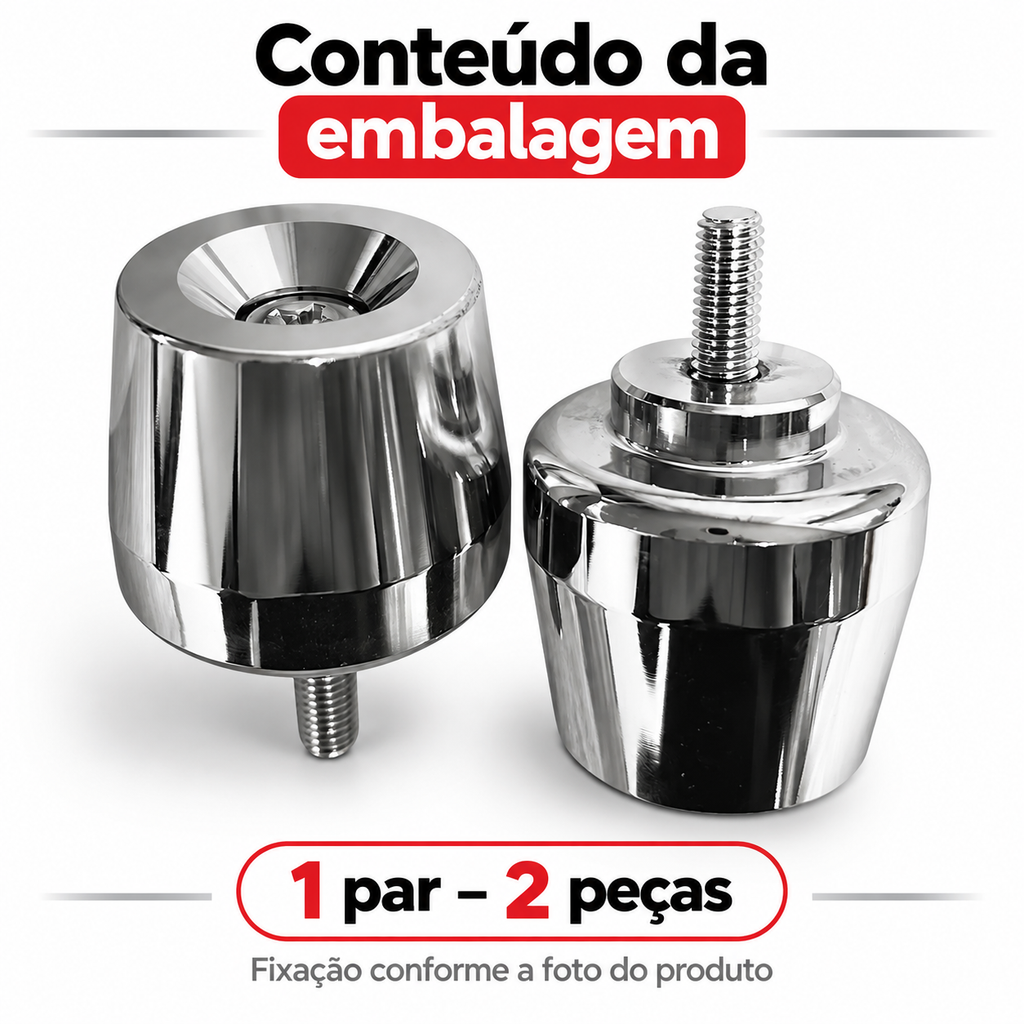 Par Pesinho / Peso Guidão com fixador  PCX cromado  UNIVERSAL