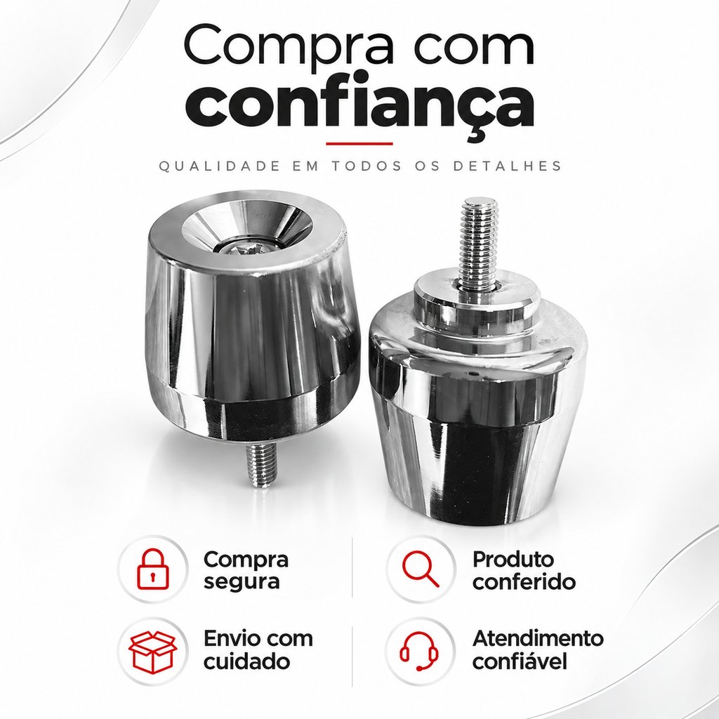 Par Pesinho / Peso Guidão com fixador  PCX cromado  UNIVERSAL
