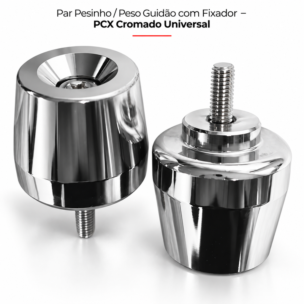 Par Pesinho / Peso Guidão com fixador  PCX cromado  UNIVERSAL