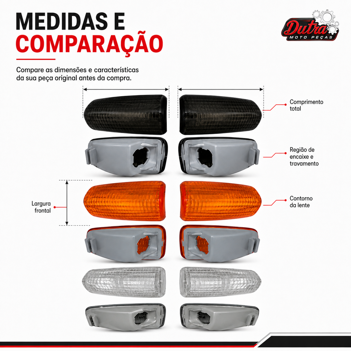 Kit 2 ou 4 Lentes Pisca Seta Honda Twister CBX 250 CB 300 XRE 300 CG 150 Laranja Cristal Fumê