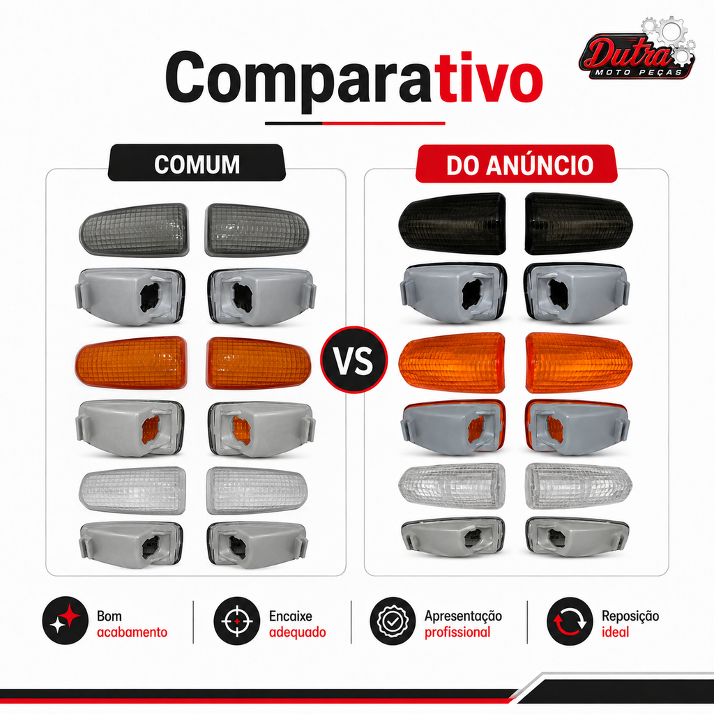 Kit 2 ou 4 Lentes Pisca Seta Honda Twister CBX 250 CB 300 XRE 300 CG 150 Laranja Cristal Fumê