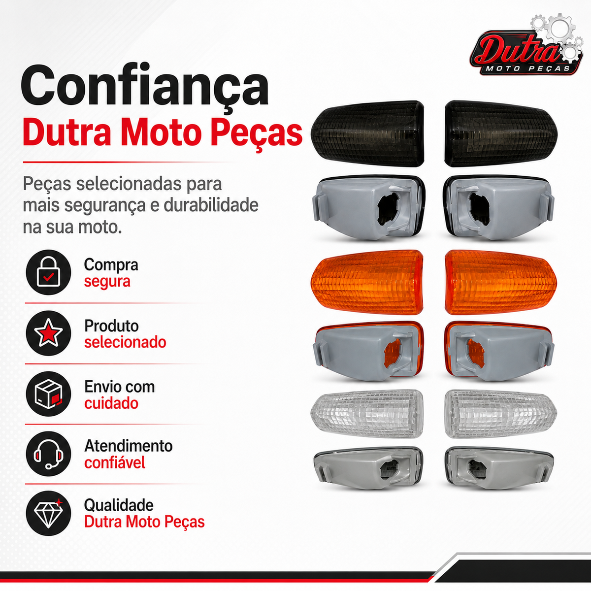 Kit 2 ou 4 Lentes Pisca Seta Honda Twister CBX 250 CB 300 XRE 300 CG 150 Laranja Cristal Fumê